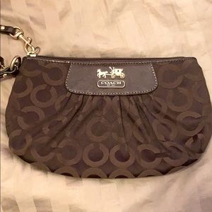 Coach brown Madison wristlet